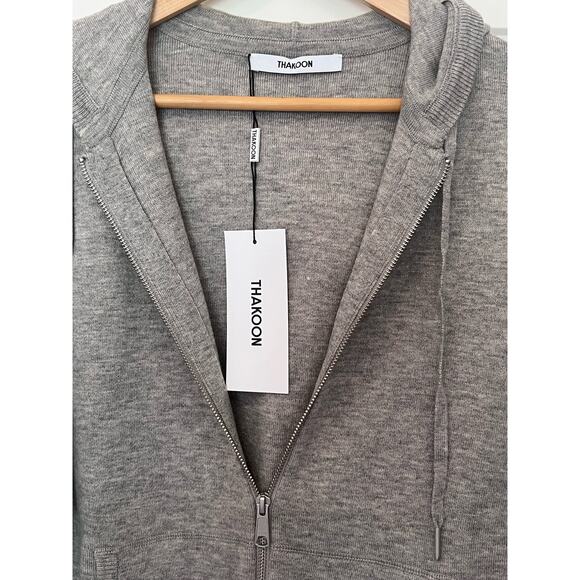 Thakoon Gray Zip Sweatshirt, Size M, NWT - Picture 3 of 7